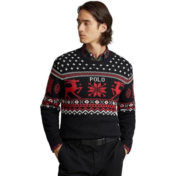 NWT $298 POLO RALPH LAUREN MEN'S sweaterXL XXL Reindeer Cotton Cashmere